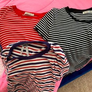 BUNDLE!! 3 stripped crop tops